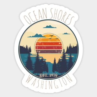 OCEAN SHORES WASHINGTON Vintage  sunset Sticker